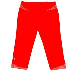 Under Armour Coral Heat Gear Fitted Crop Leggings Small